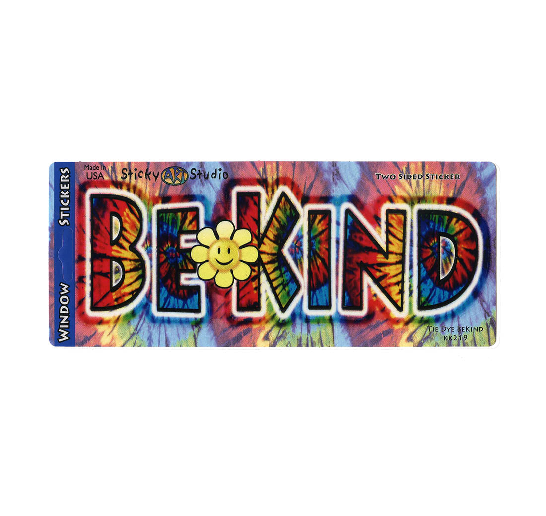 Tie Dye Be Kind Sticker - HalfMoonMusic