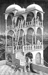 Belvedere Escher Art Print Poster - HalfMoonMusic