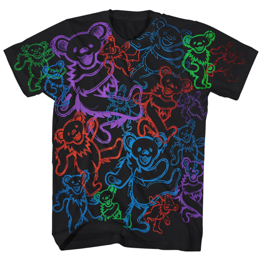 Mens Grateful Dead Rainbow Bears T-shirt - HalfMoonMusic
