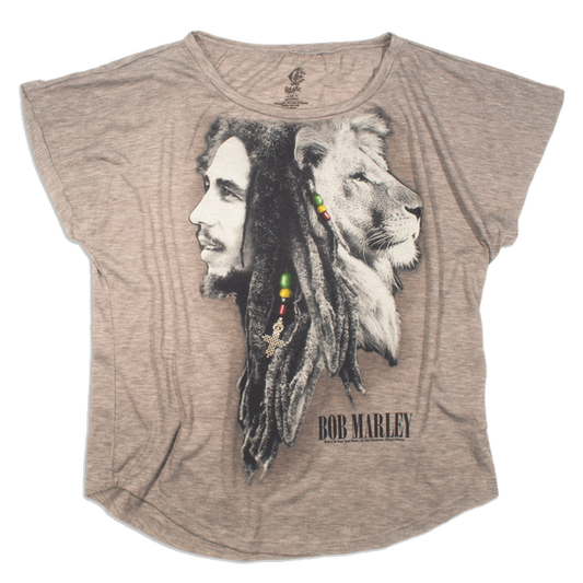 Bob Marley Profiles Dolman Womens T-shirt - HalfMoonMusic