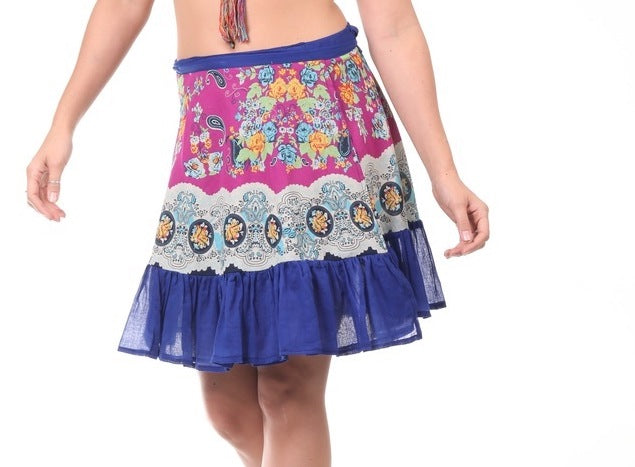 Womens Lily Midi Wrap Ruffle Skirt - HalfMoonMusic