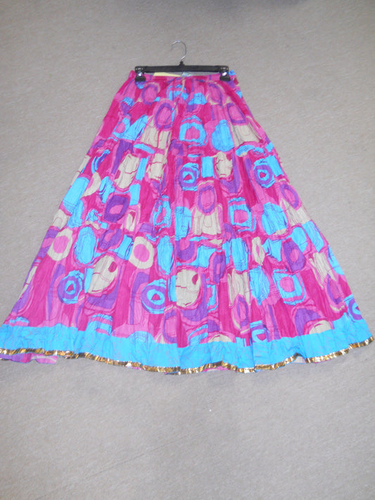 Blue/Pink Retro Skirt - HalfMoonMusic