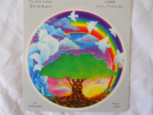 Tree Rainbow Window Sticker - HalfMoonMusic