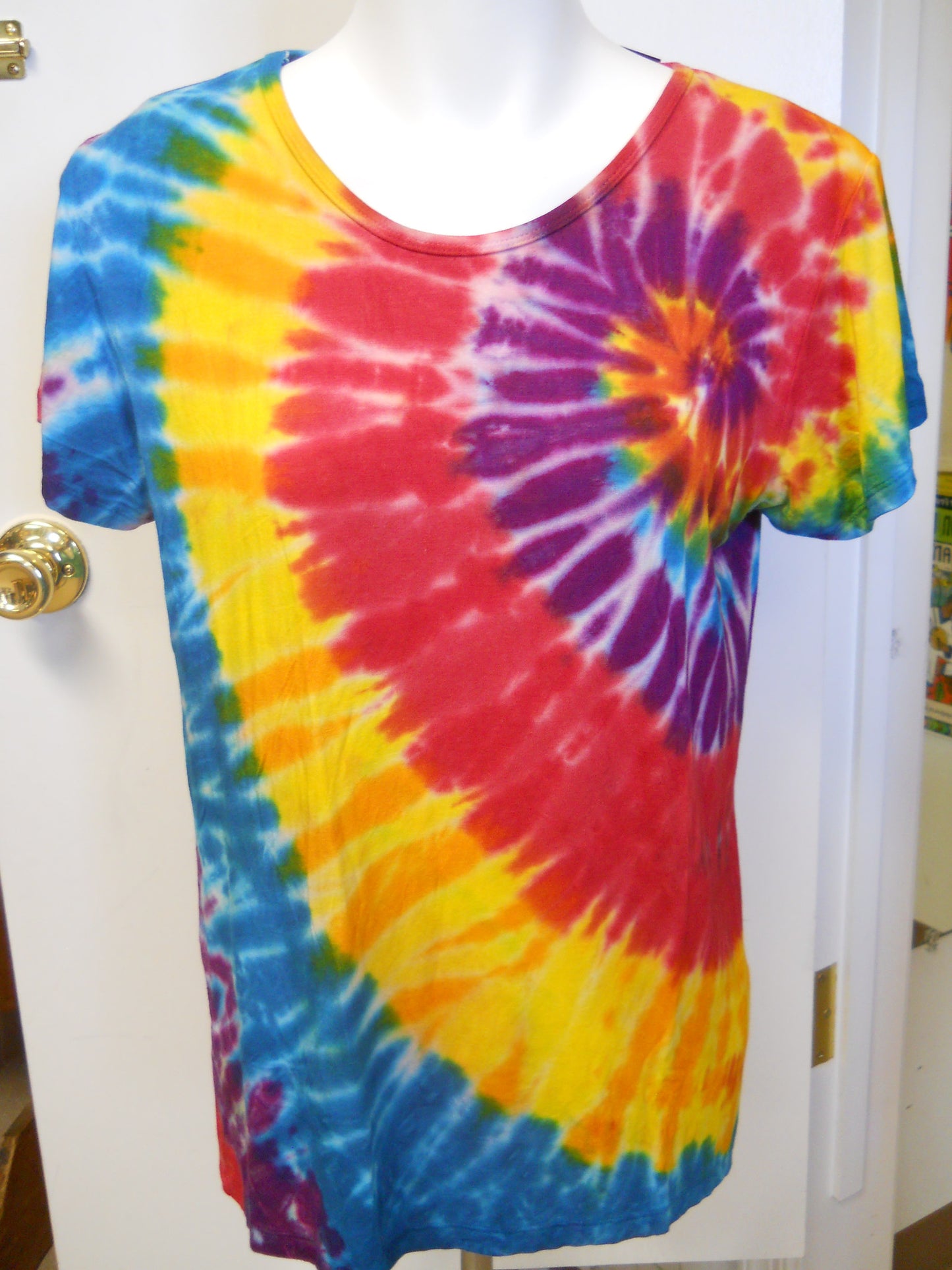 Rainbow Tie Dye Womens T-shirt - HalfMoonMusic