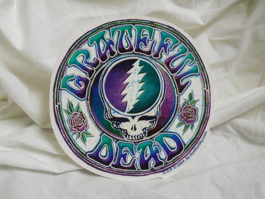 Grateful Dead Steal Your Face Purple/Green Batik Sticker - HalfMoonMusic