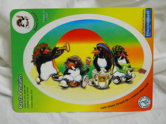 Rasta Penguins Sticker - HalfMoonMusic