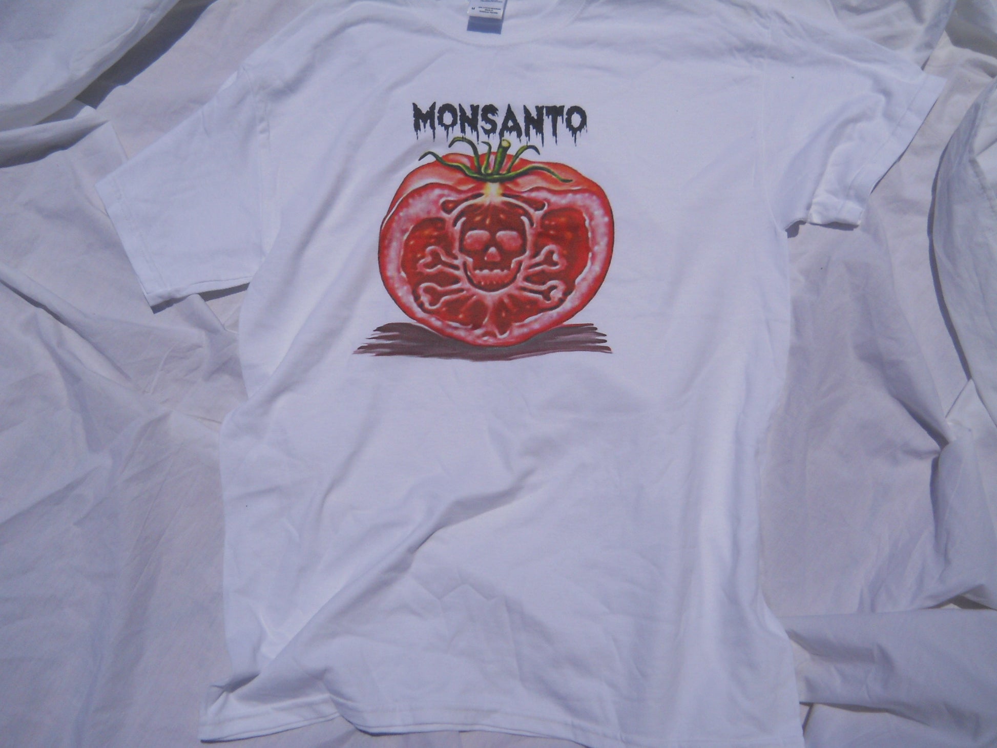 SALE Monsanto Tomato T-shirt - HalfMoonMusic