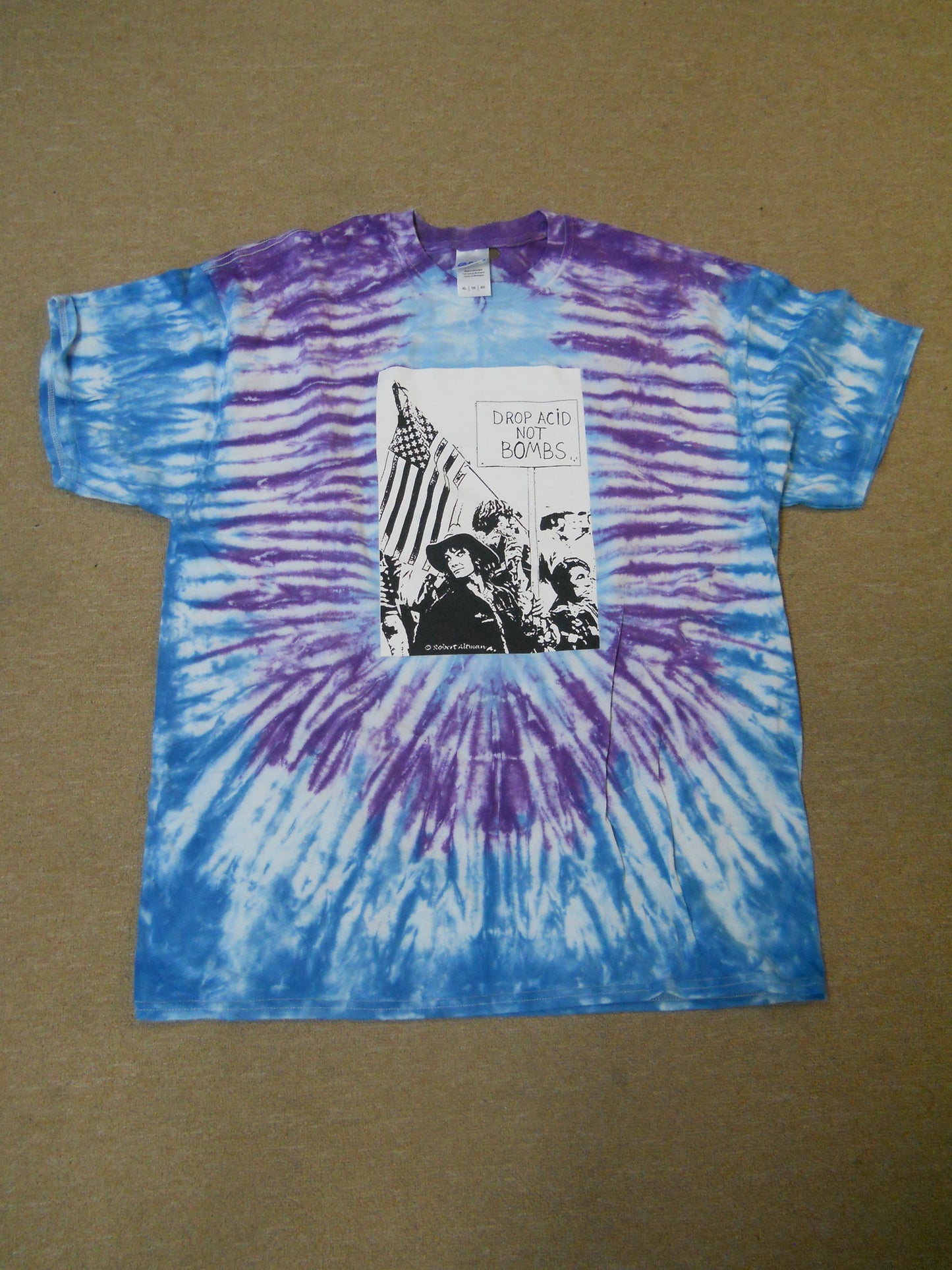 Drop Acid Not Bombs Tie-dye T-shirt - HalfMoonMusic