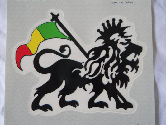 Rasta Lion Sticker - HalfMoonMusic