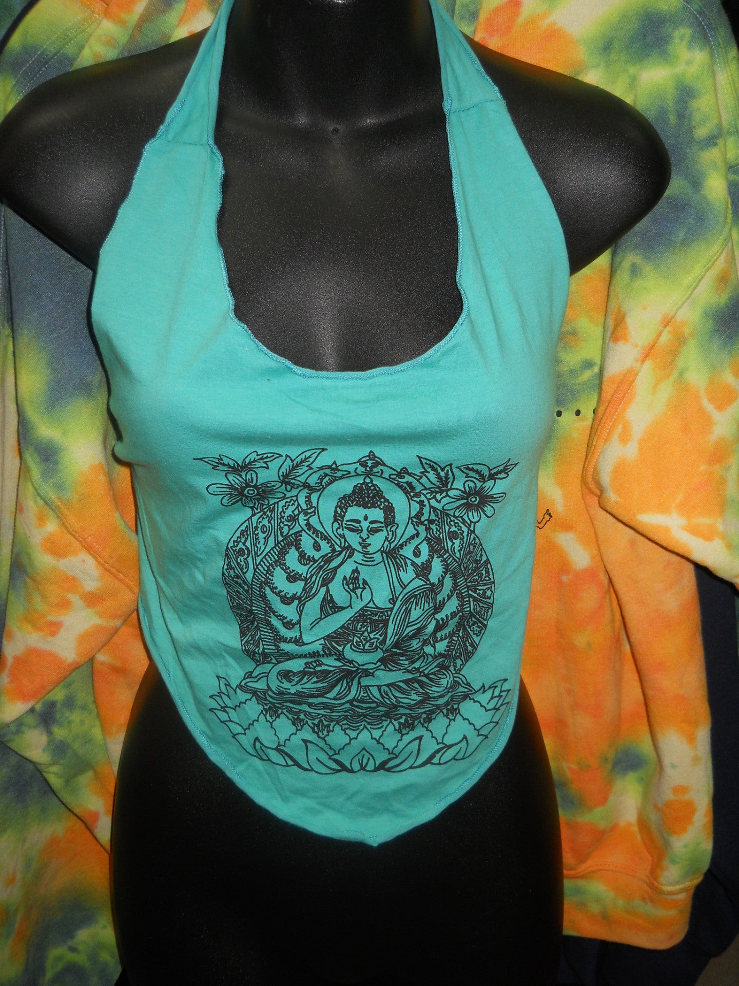 Buddha Cotton Lycra Halter top Cover Up - HalfMoonMusic