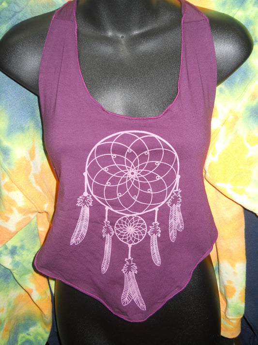 Dream Catcher Cotton Lycra Halter top Cover Up - HalfMoonMusic