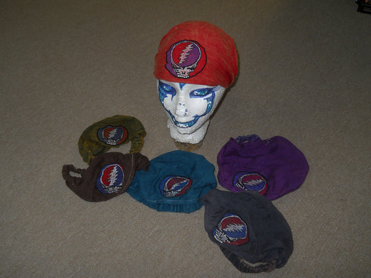 Grateful Dead Steal Your Face Cotton Embroidered Head Band - HalfMoonMusic