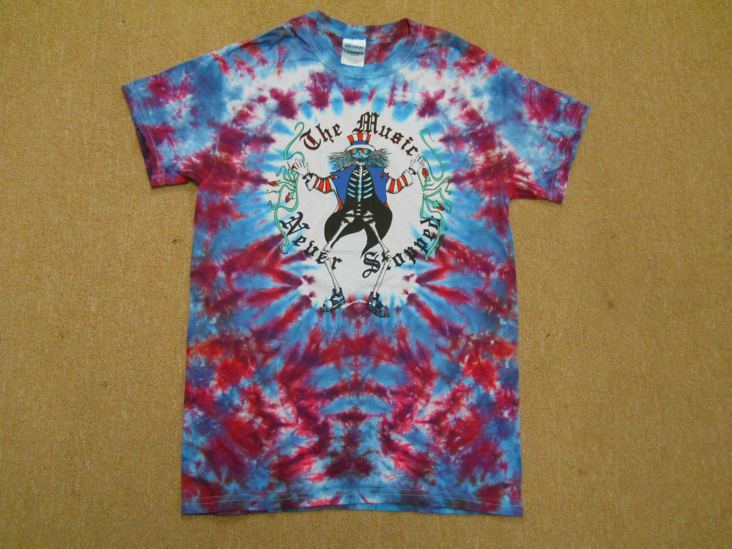 Grateful Dead The Music Never Stopped tie dye T-Shirt - HalfMoonMusic