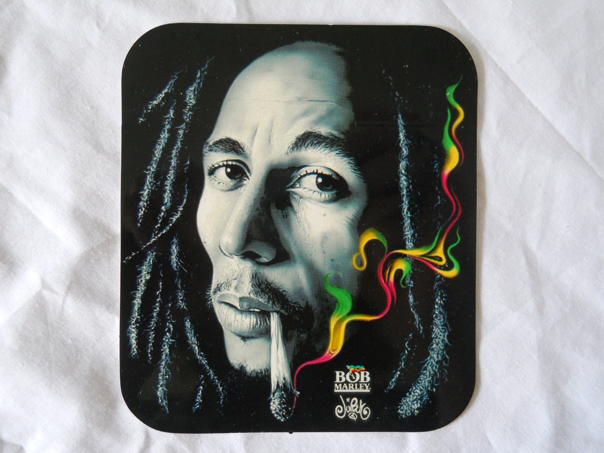 Bob Marley Rasta Smoke Sticker - HalfMoonMusic