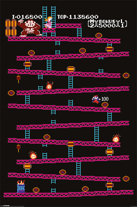 11x17 Donkey Kong Game Countertop Poster - HalfMoonMusic
