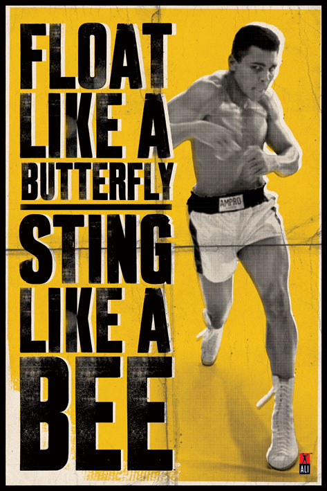 11x17 Muhammad Ali Float Like a Butterfly Countertop Poster - HalfMoonMusic