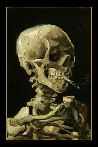 11x17 Van Gogh Skull With Cigarette Countertop Poster - HalfMoonMusic