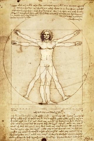 11x17 Da Vinci Vitruvian Man Countertop Poster - HalfMoonMusic
