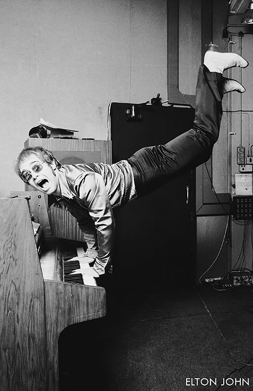 11x17 Elton John Piano Jump Countertop Poster - HalfMoonMusic