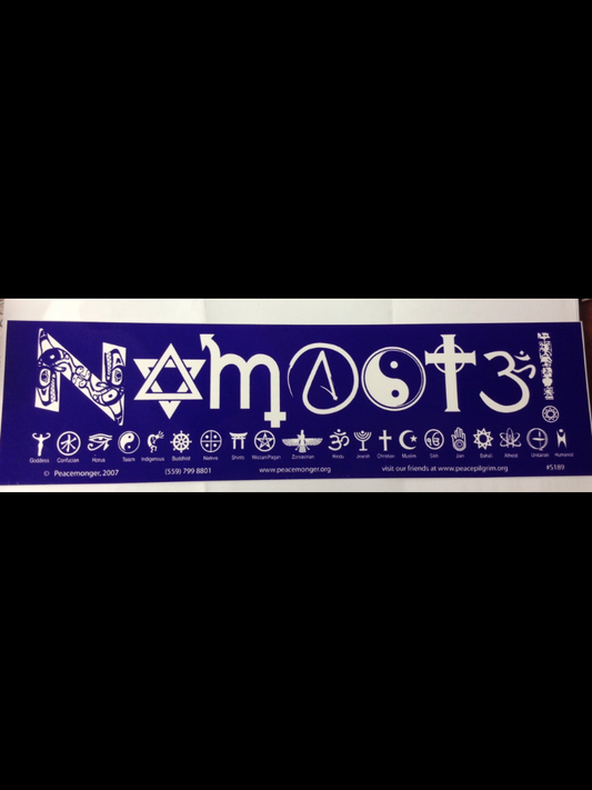 Namaste Symbols Bumper Sticker - HalfMoonMusic