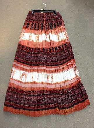 Tie Dye and Pattern Tier Skirt - HalfMoonMusic