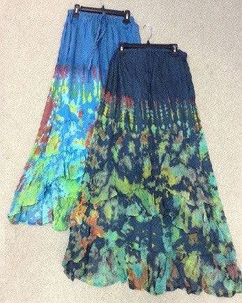 Ruffle Hem Tie Dye Skirt - HalfMoonMusic
