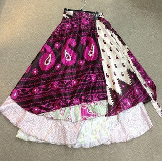 Pink Paisley Wrap Skirt - HalfMoonMusic