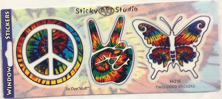 Peace, Peace, Butterfly Tie Dye Sticker - HalfMoonMusic