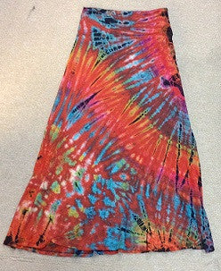 Full Length Tie Dye Skirt - HalfMoonMusic