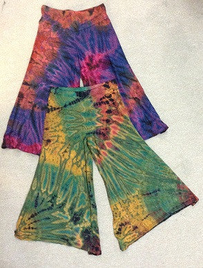 Tie Dye Wide Legged Capri Pants - HalfMoonMusic