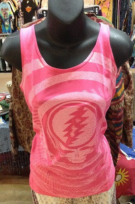 Pink Steal Your Face Womens Tank Top - HalfMoonMusic
