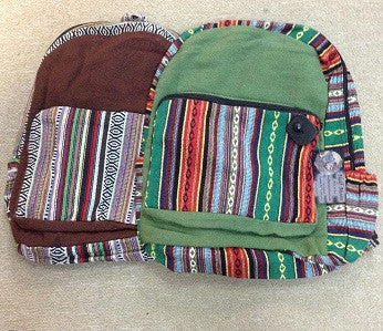 Tribal Trim and Pocket Backpack - HalfMoonMusic