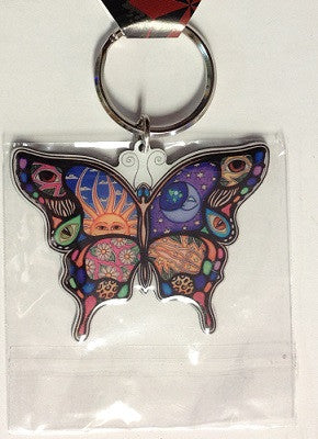 Day and Night Butterfly Metal Key Chain - HalfMoonMusic