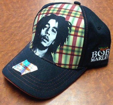 Bob Marley Plaid Fitted Hat - HalfMoonMusic