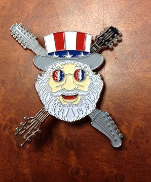 Jerry Garcia Patriotic Guitars Hat Pin - HalfMoonMusic