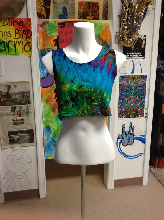 Tie Dye Tank Crop Top - HalfMoonMusic