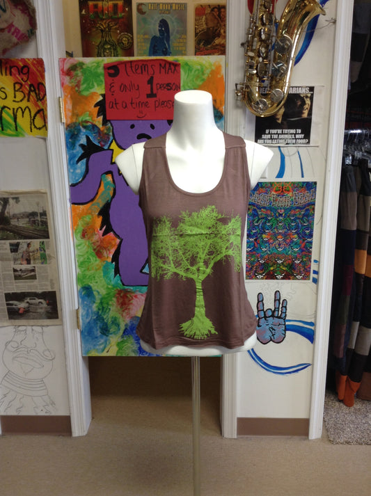 Tree Print Womens Tank Top - HalfMoonMusic