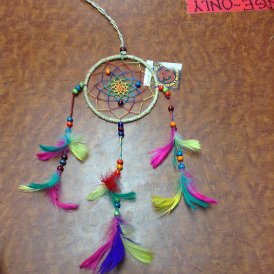 Single Circle Rainbow Net Dream Catcher - HalfMoonMusic
