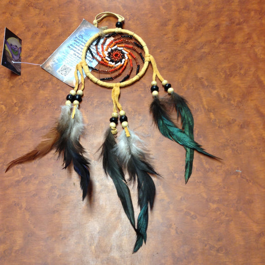 Single Circle Beaded Net Mini Dream Catcher - HalfMoonMusic