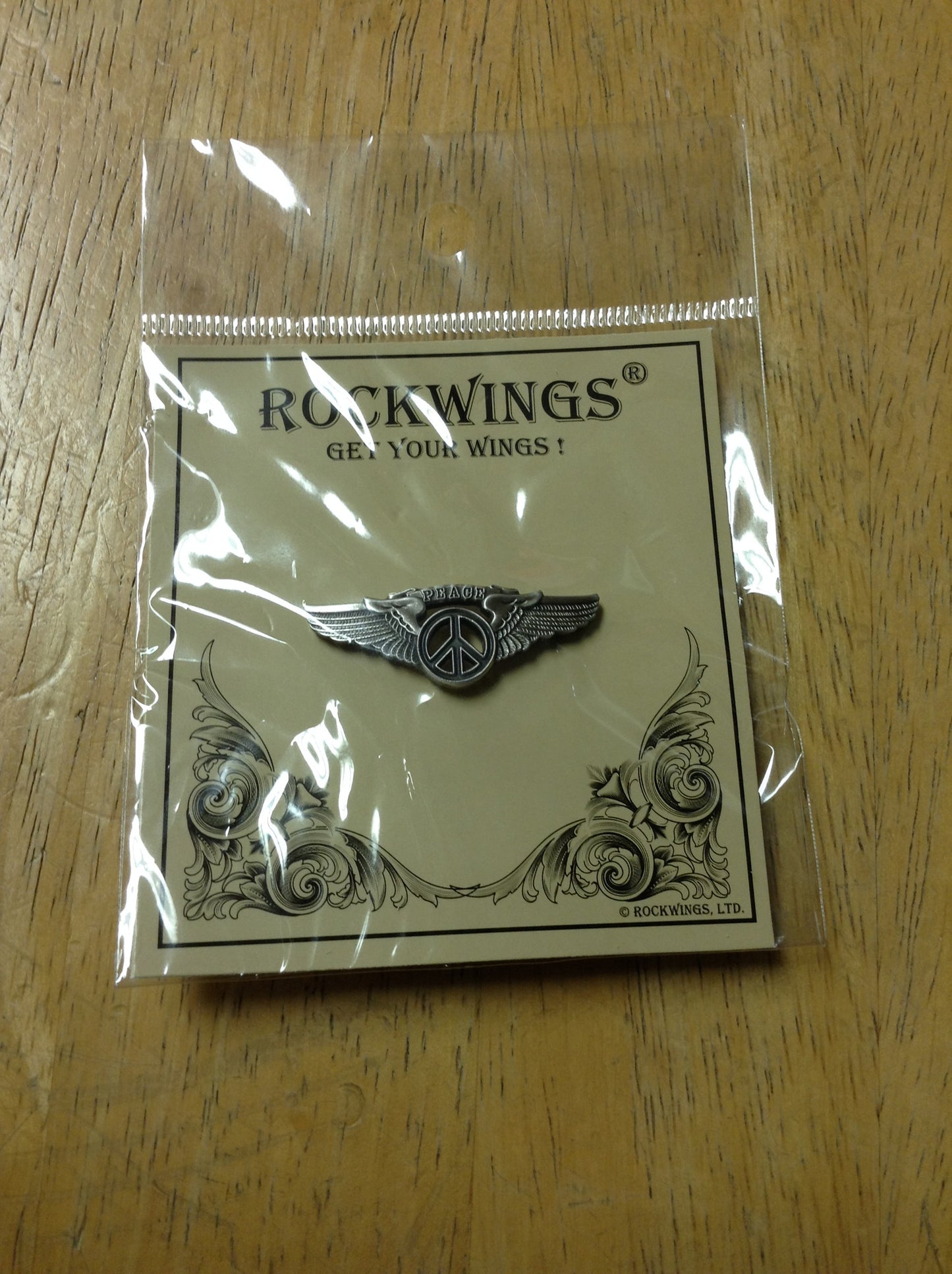 Black Peace Wings Hat Pin - HalfMoonMusic