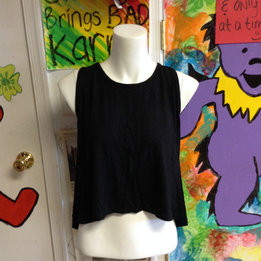 Womens Lyrca Print Slit Back Crop Top - HalfMoonMusic