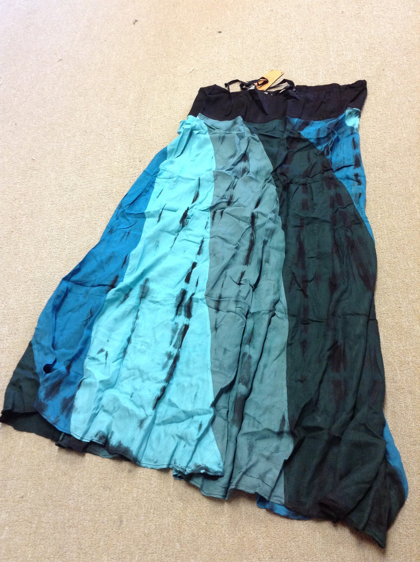Tie-dye Rayon Twist Panel Skirt - HalfMoonMusic