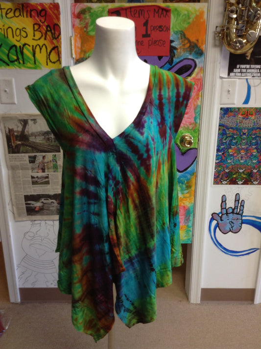 Tie-dye Spandex Handkerchief Womens Top - HalfMoonMusic
