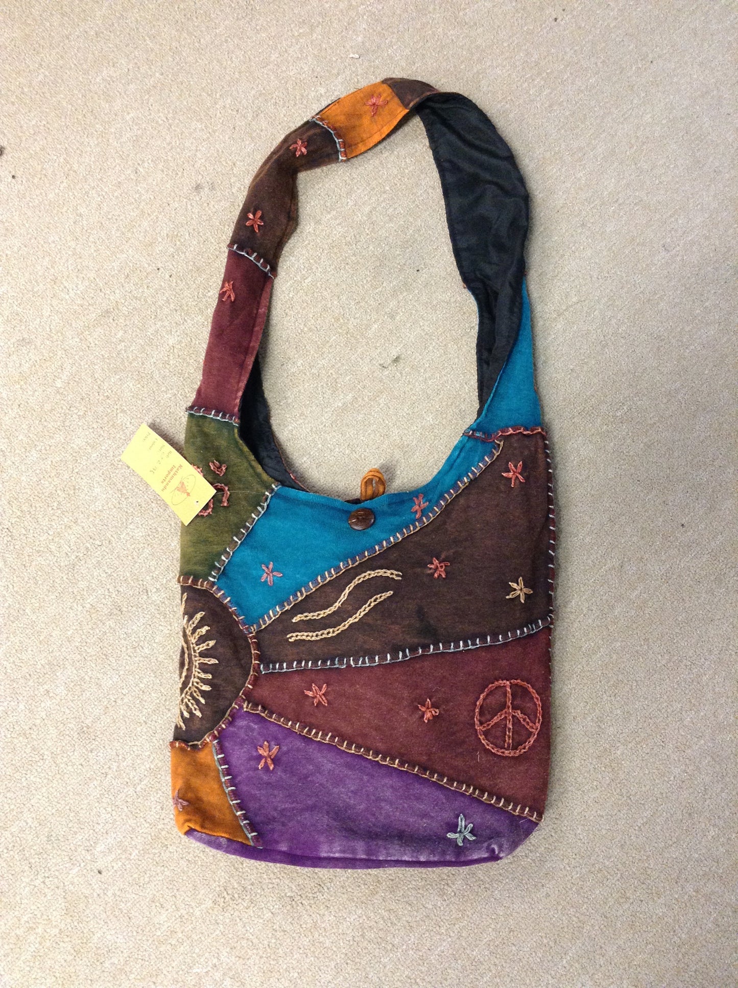 Patchwork Sun Hobo Bag - HalfMoonMusic