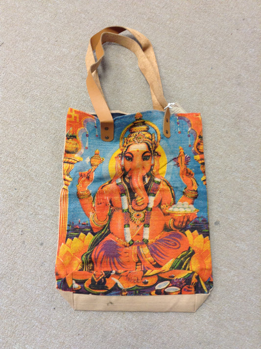 Cotton Bag With Ganesh - HalfMoonMusic
