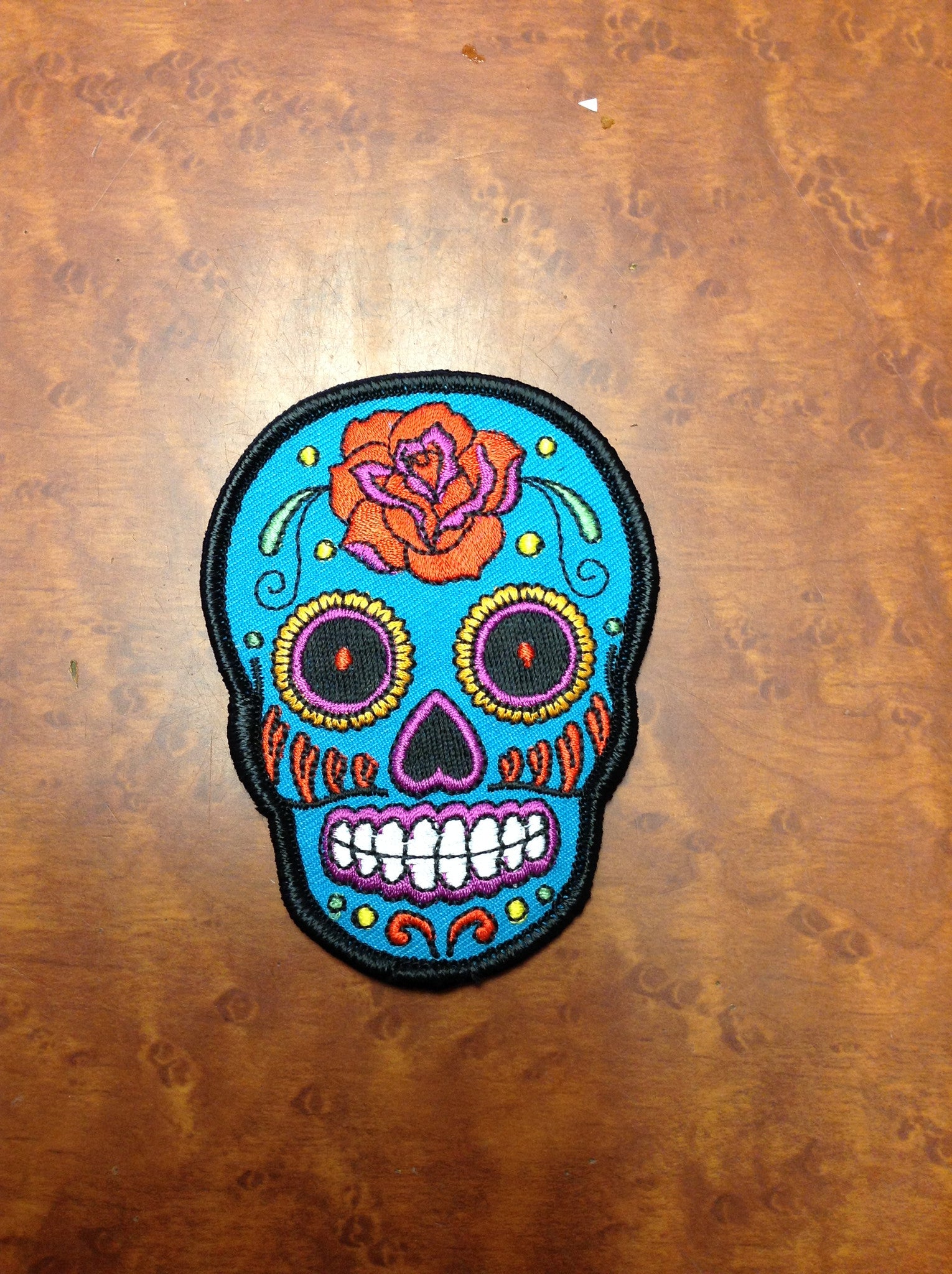 Rose Sugar Skull Patch - HalfMoonMusic