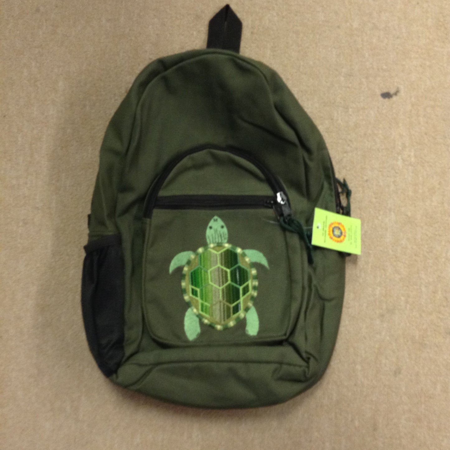 Turtle Patch Denim Backpack - HalfMoonMusic