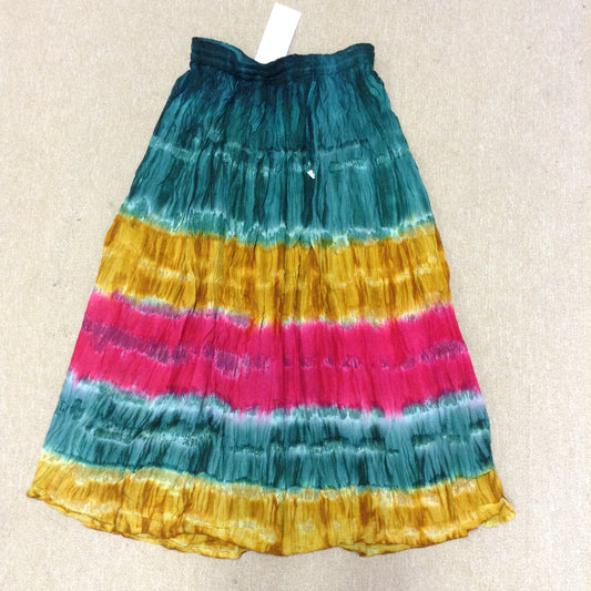 Striped Tie Dye Bell Drawstring Skirt - HalfMoonMusic