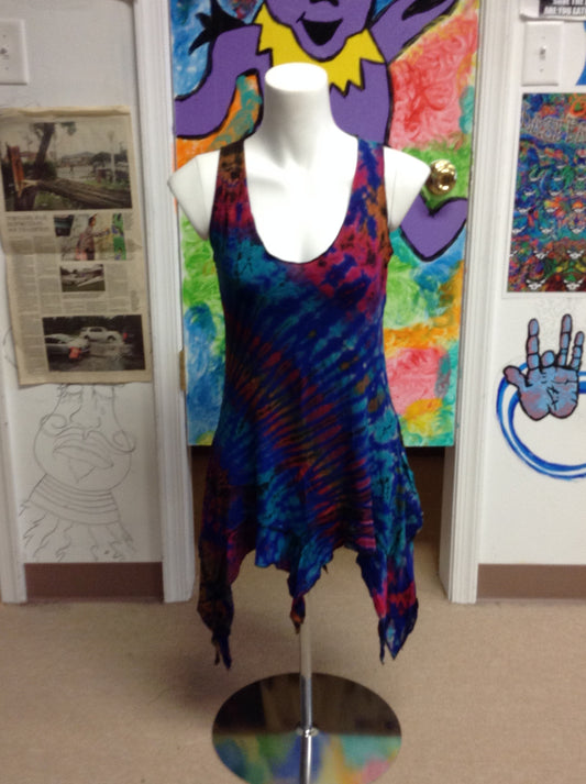 Woman's Tie Dye Pixie Cut Tunic - HalfMoonMusic