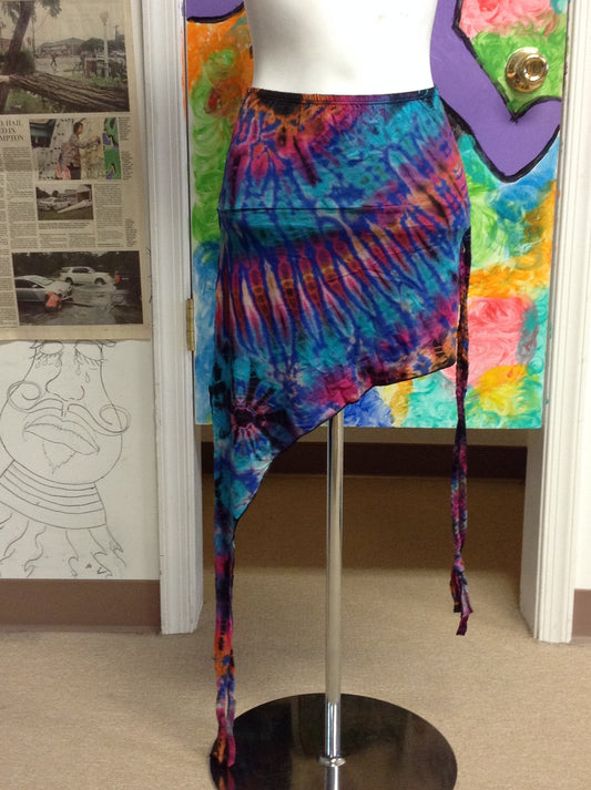 Women's Tie Dye Asymetrical Point Skirt - HalfMoonMusic